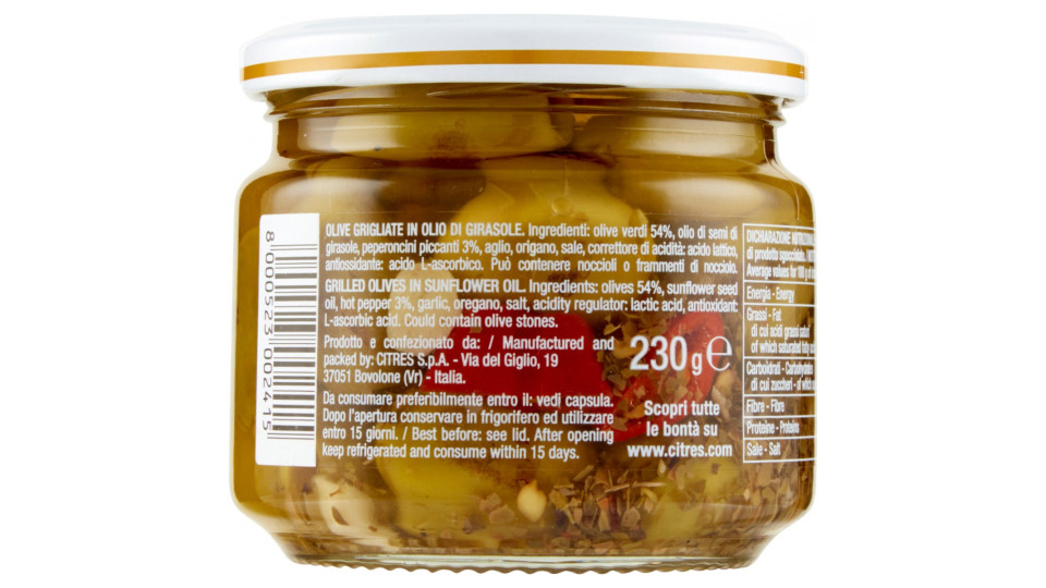 Citres Olive Verdi Grigliate Piccanti 230 gr.