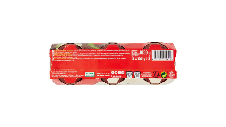 Valfrutta al Vapore Passata Vellutata 3 x 350 gr.