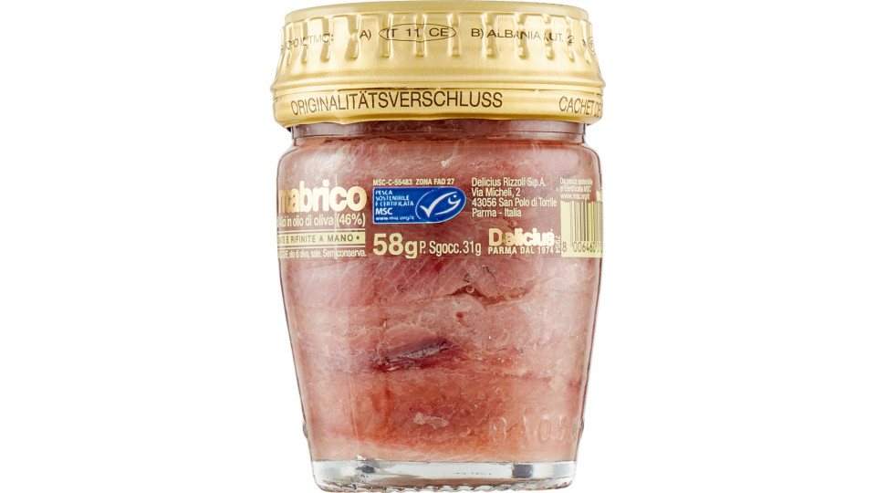 Delicius Cantabrico Filetti di Alici in olio di oliva (46%) 58 g