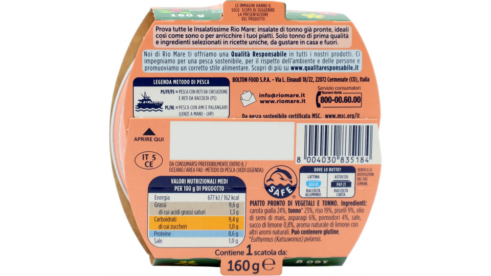 Rio mare Insalatissime Insalata di Tonno Spring con asparagi,...