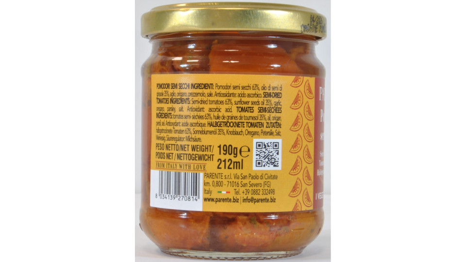 Parente pomodori secchi in olio di girasole gr.190