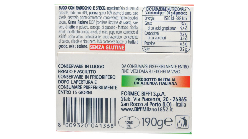 Biffi Sugo con Radicchio e Speck 190 gr.