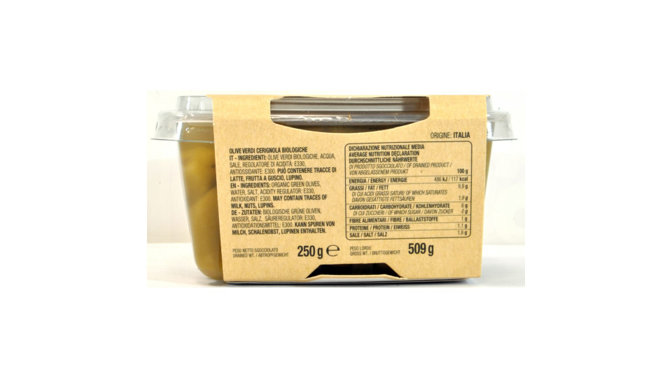 Cinquina olive verdi bio cerignola gr.250