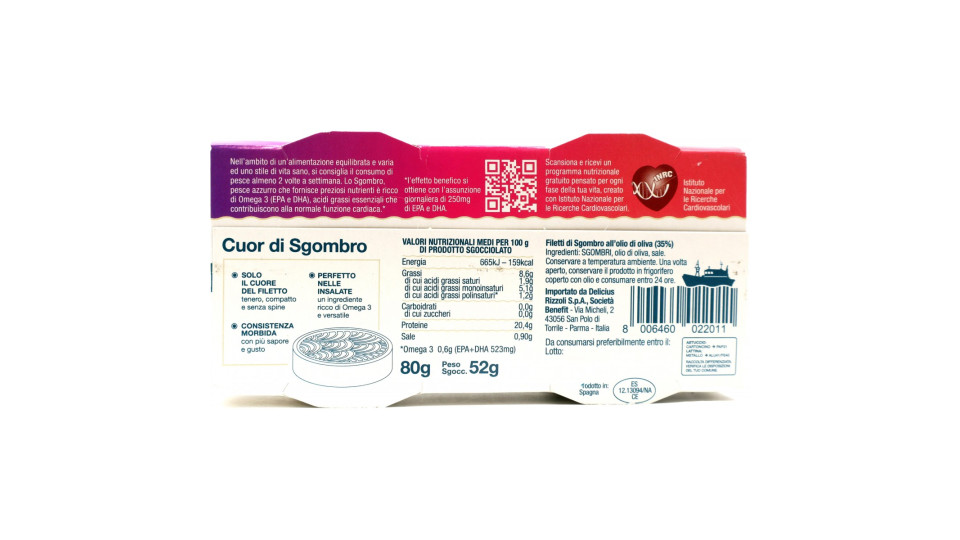 Delicius Cuor di Sgombro all'olio di oliva 2 x 80 g