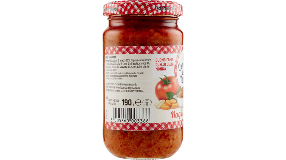 Le conserve della nonna Ragù di anatra 190 g