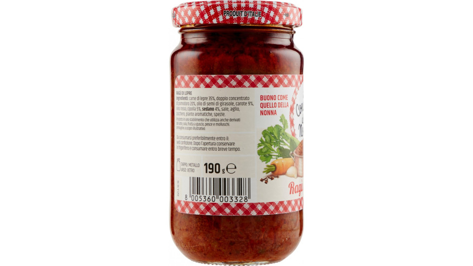 Le conserve della nonna Ragù di lepre 190 gr.