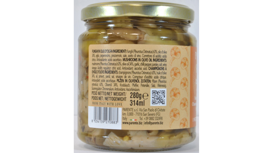 Parente funghi caserecci in olio di oliva gr.280