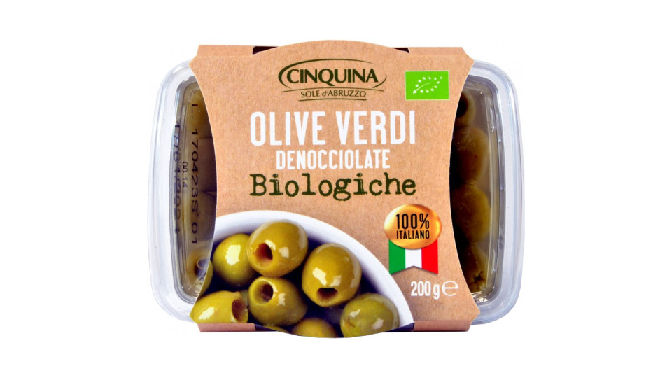 Cinquina olive verdi denocciolate bio 200gr