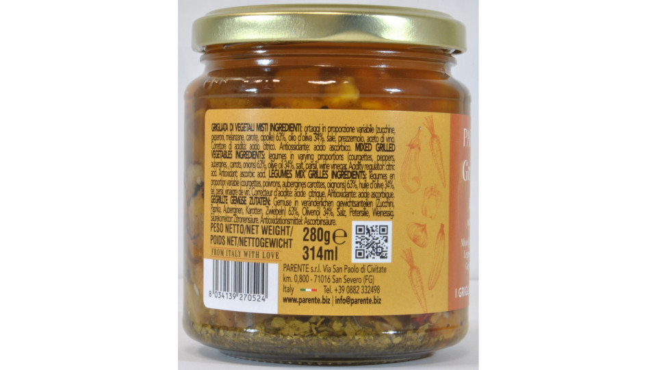 Parente verdure grigliate in olio di oliva gr.280