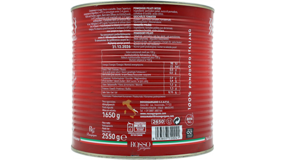 Rosso Gargano pelati kg.2.55