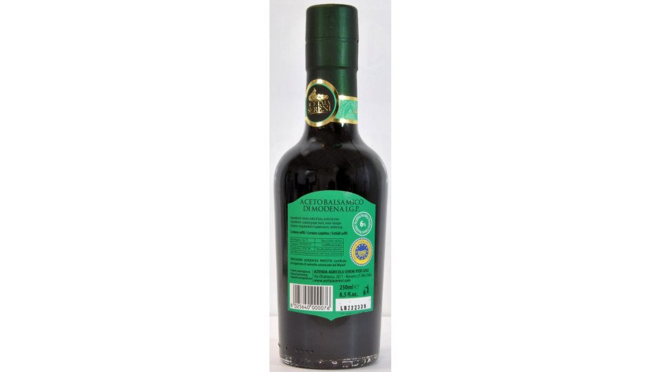 Sereni aceto balsamico di Modena etichetta verde ml.250