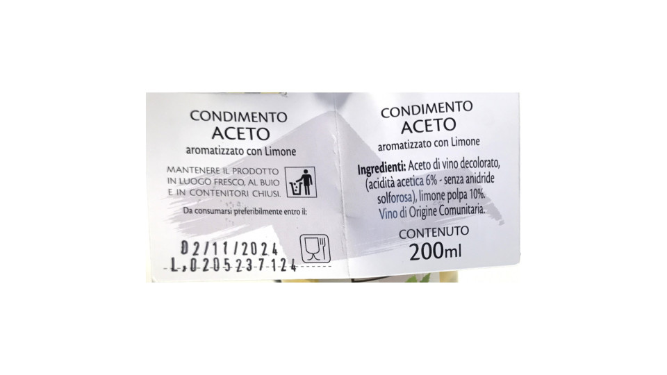 Raffaelli aceto con limone 200ml