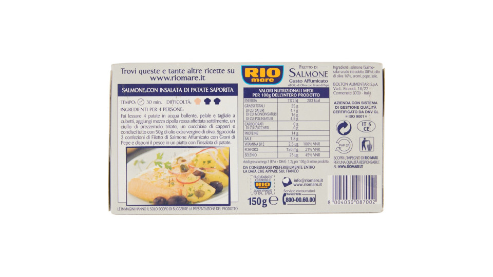 Rio mare Filetto di Salmone Gusto Affumicato all'Olio di...