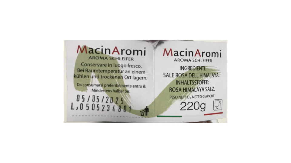 Raffaelli sale rosa himalaya con macinino gr.230