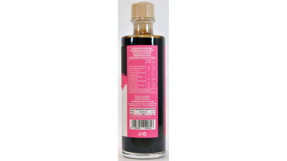 Sereni condimento all'aceto balsamico e lamponi ml.250