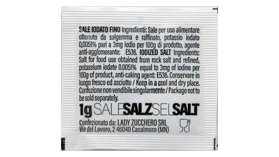 Lady Zucchero sale in bustine gr.1x1000 bustine