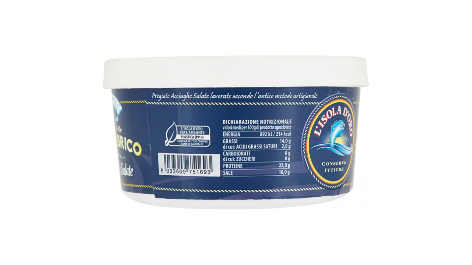 Isola d'oro acciughe salate gr.850