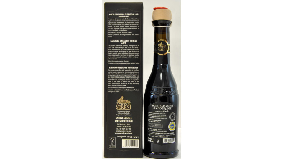 Sereni aceto balsamico di Modena etichetta nera ml.250