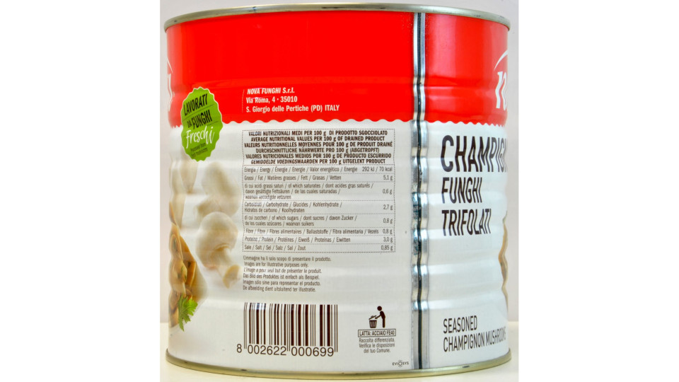 Nova funghi champignon trifolati kg.2,4
