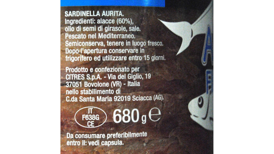 Citres filetti di Alacce gr.680