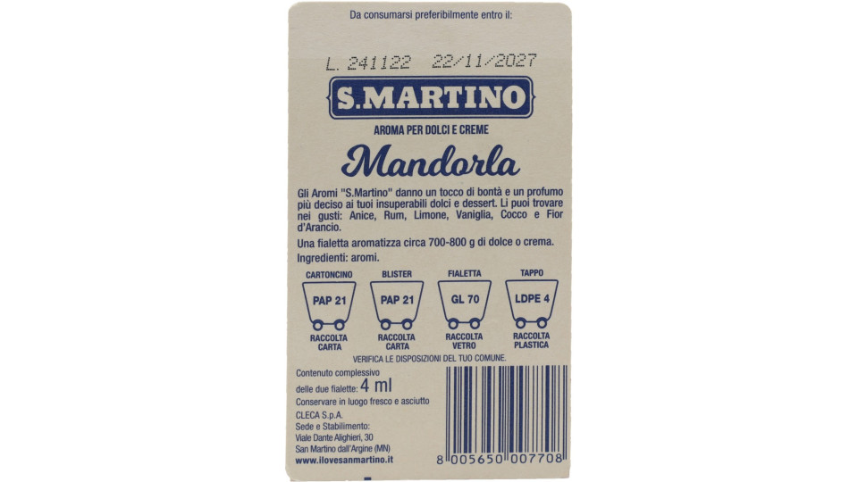 San Martino aroma mandorla 2 fiale