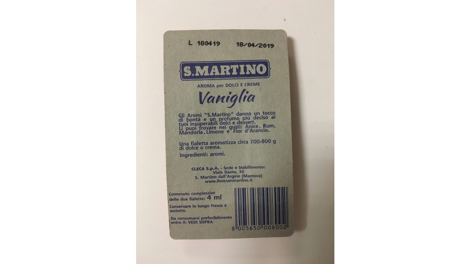 San Martino aroma vanilla 2 fiale