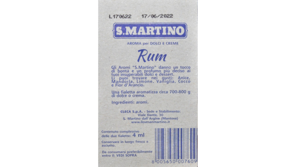 S.Martino aroma rhum n.2 fiale