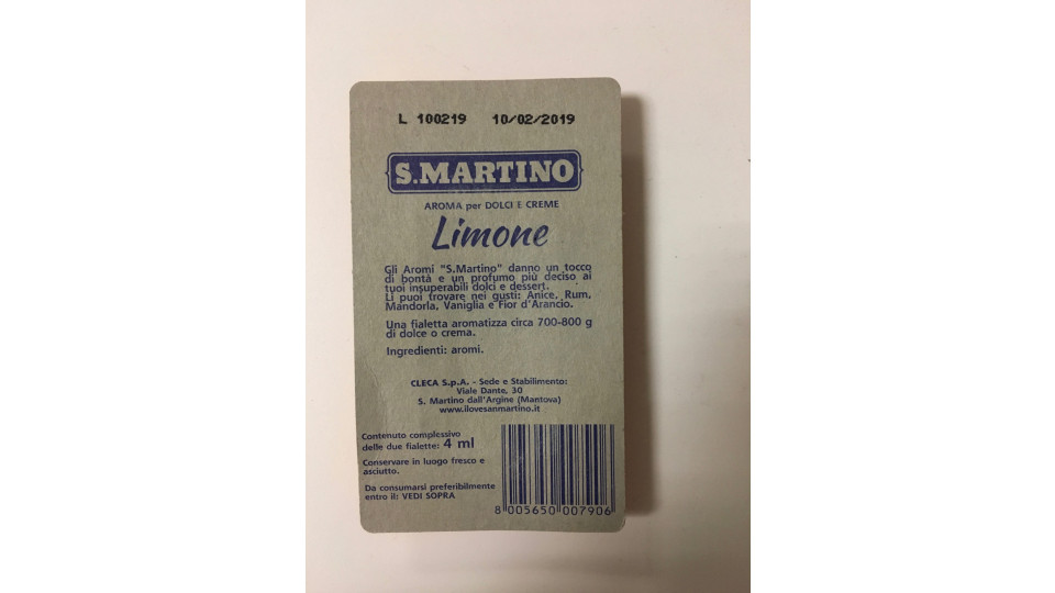 San Martino aroma limone 2 fiale