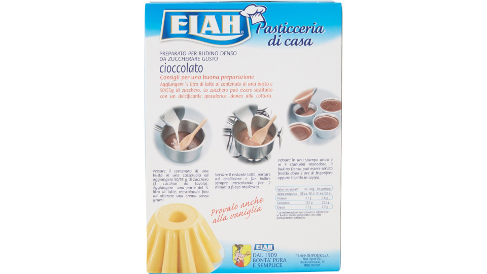 Elah Preparato per Budino Denso Gusto cioccolato s/z 98 gr.
