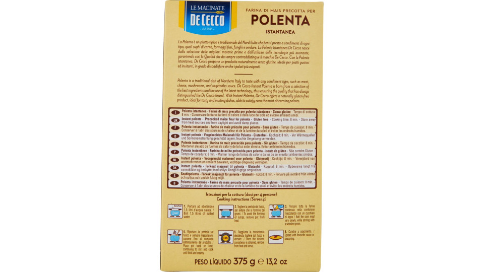 De Cecco Le Macinate Farina di Mais Precotta per Polenta...