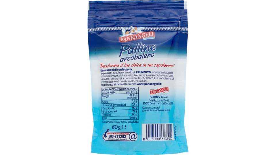 PANEANGELI decora con Palline arcobaleno 60 g