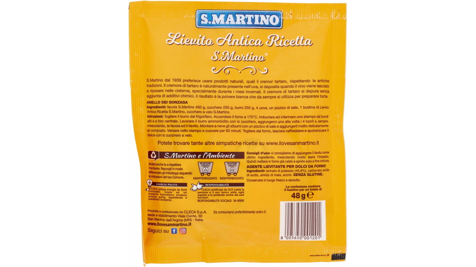 S.Martino Lievito Antica Ricetta S.Martino Vaniglinato per...