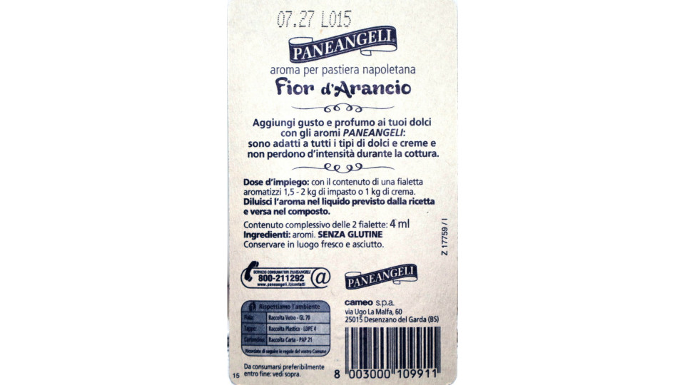 Cameo aroma fior d'arancio fiale 2pezzi