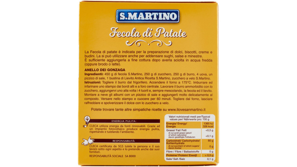 S.Martino Fecola di Patate per dolci e salati 250 g