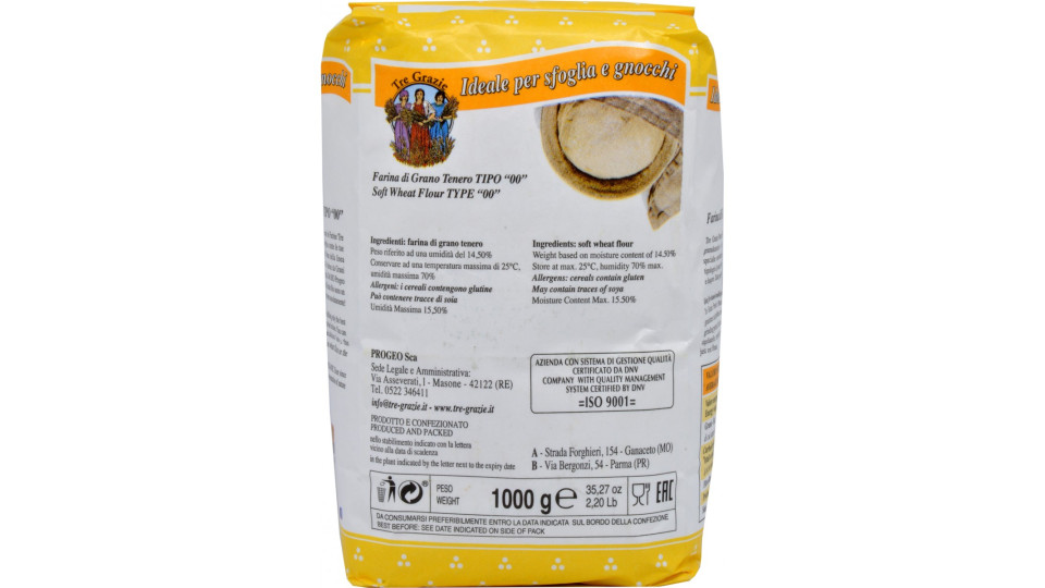 Le tre grazie farina per pasta fresca 00 kg.1