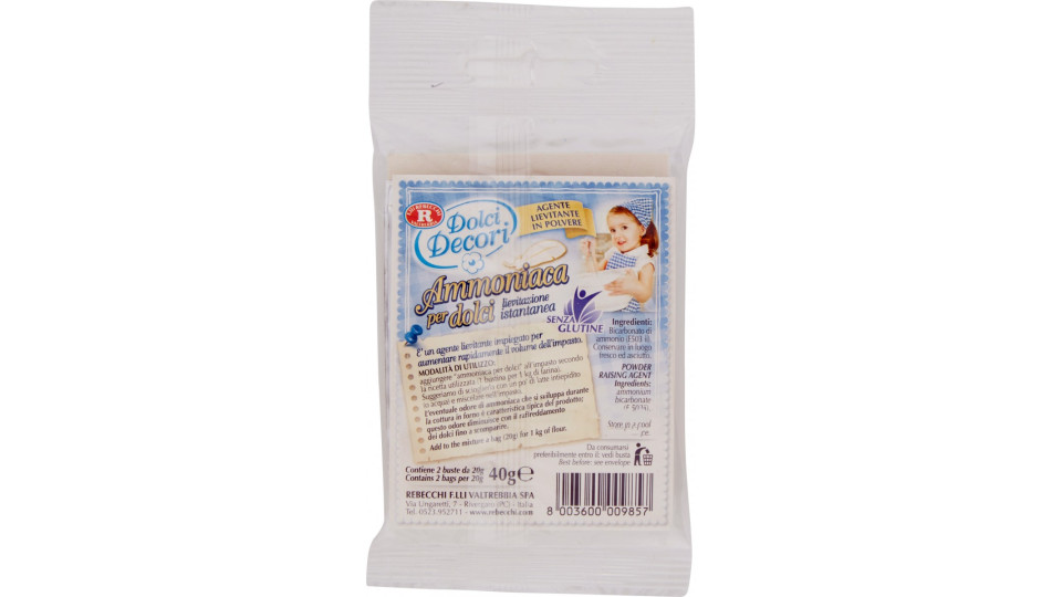 F.lli Rebecchi Valtrebbia Dolci Decori Ammoniaca per dolci 2 x...