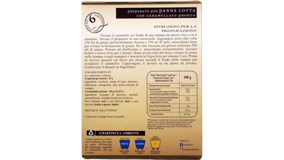 San Martino preparato per panna cotta - gr.95