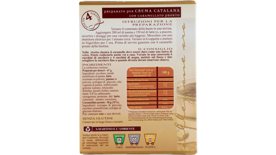 San Martino preparato per crema catalana s/glutine gr.97