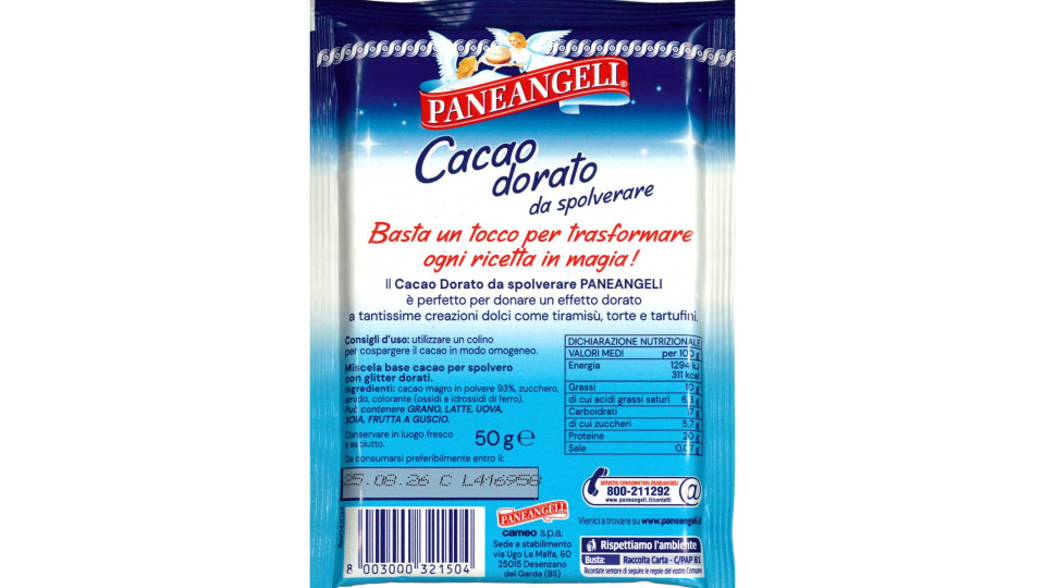PANEANGELI decora con Cacao dorato da spolverare 50 g