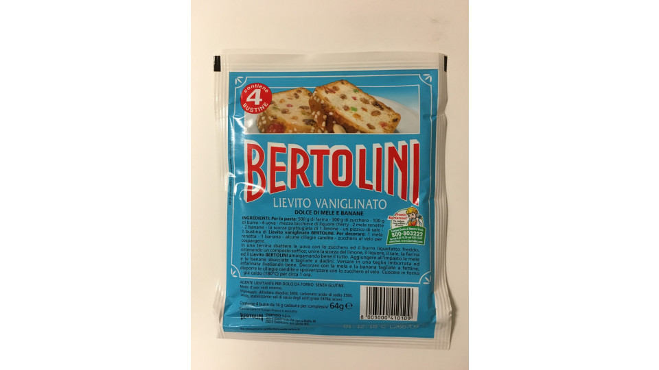 Bertolini lievito vanigliato - gr.64 x4