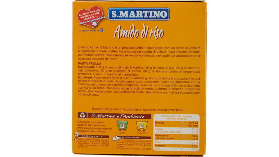 S.Martino Amido di riso 180 gr.
