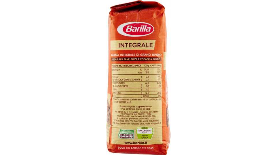 Barilla Farina Integrale di Grano Tenero KG.1