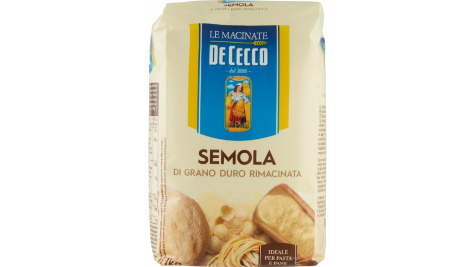 Le Macinate De Cecco farina Semola di Grano Duro Rimacinata 1 kg.