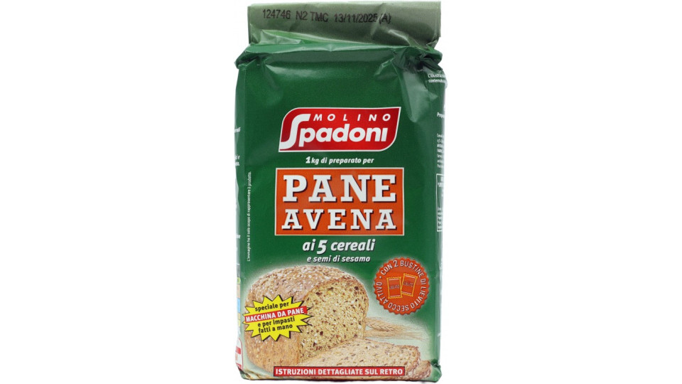 Molino Spadoni 1 kg di preparato per Pane Avena ai 5 cereali e...