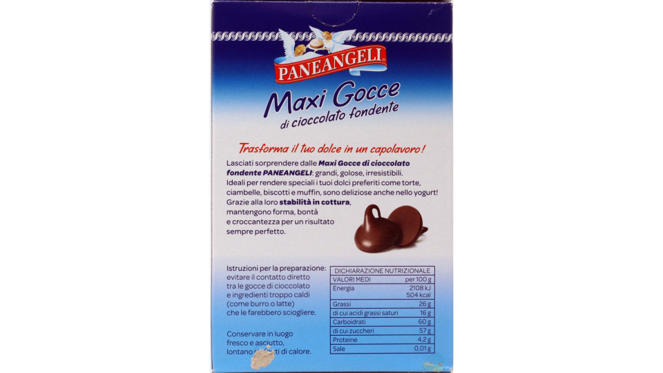 PANEANGELI decora con Maxi Gocce di cioccolato fondente 100 g