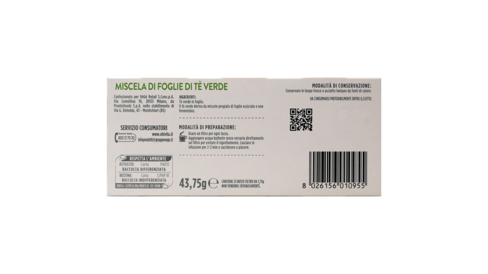 Vege te verde ohi vita 25 filtri