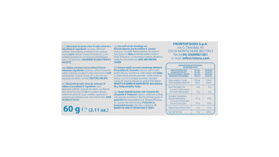 Ristora Light Dolcificante 60 bustine 60 gr.