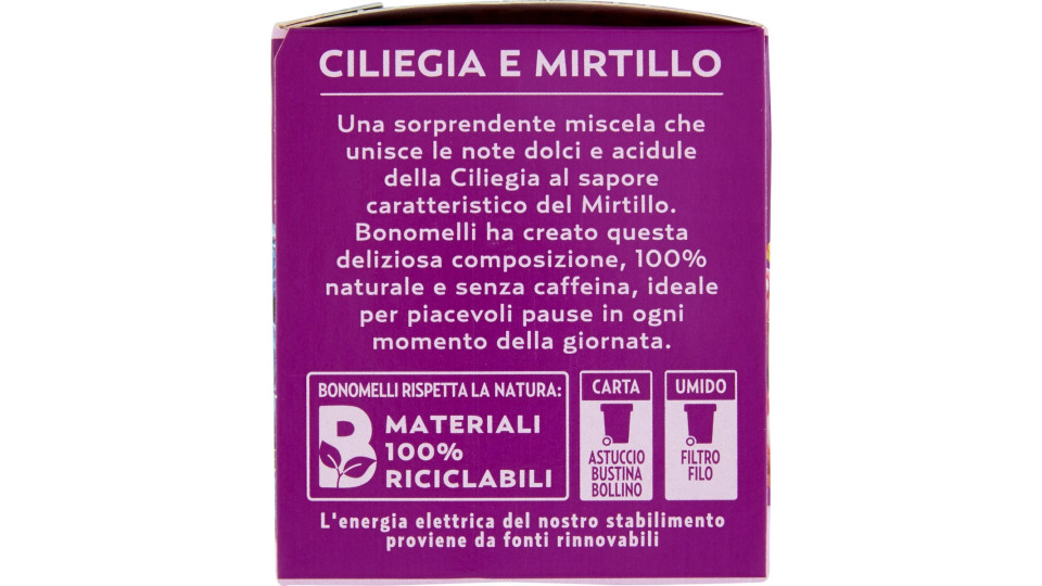 Bonomelli Infusi Fruttosi 100% Naturali Ciliegia e Mirtillo 12...