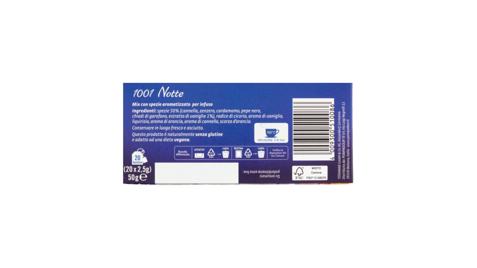 Pompadour 1001 Notte bustine 20 x 2,5 g