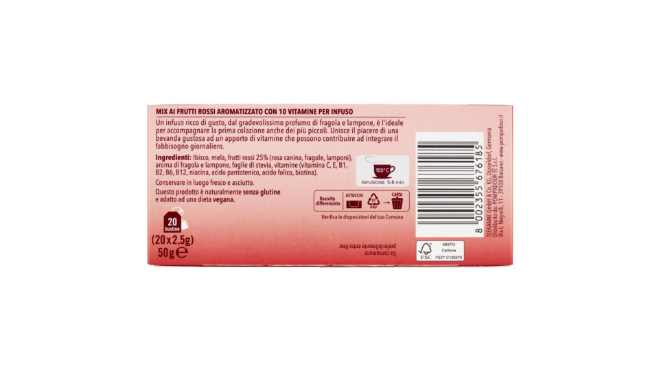 Pompadour Infuso ai Frutti Rossi bustine 20 x 2,5 g